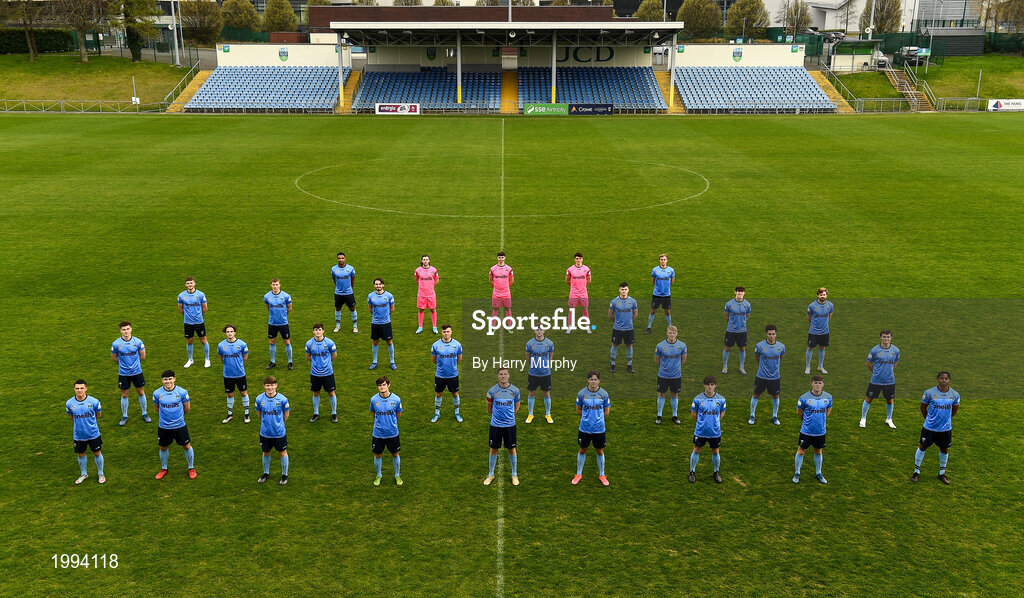31 March 2021; The UCD squad ahead of the 2021 SSE Airtricity League First Division season at UCD Belfield in Dublin. Photo by Harry Murphy/Sportsfile