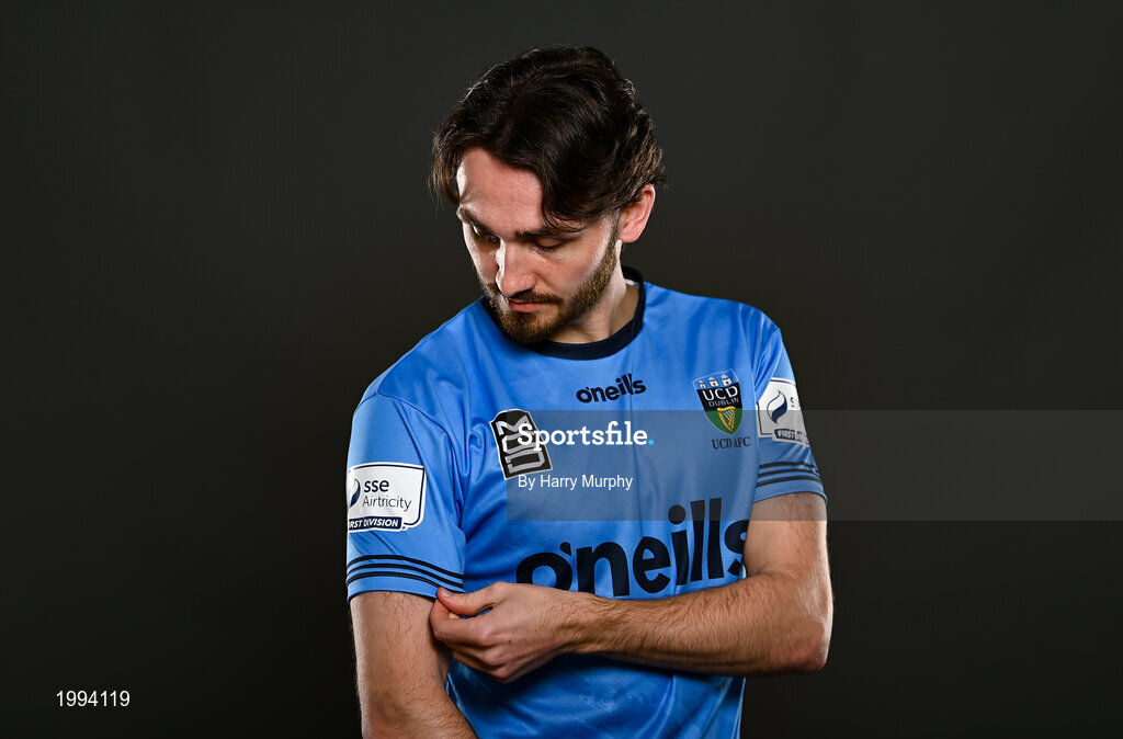 31 March 2021; Luke Boore during a UCD AFC portrait session at UCD Belfield in Dublin. Photo by Harry Murphy/Sportsfile