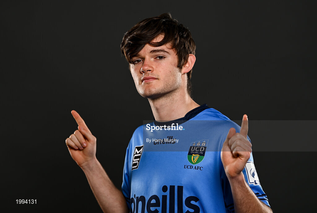 31 March 2021; Donal Higgins during a UCD AFC portrait session at UCD Belfield in Dublin. Photo by Harry Murphy/Sportsfile