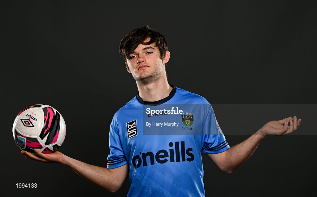 31 March 2021; Donal Higgins during a UCD AFC portrait session at UCD Belfield in Dublin. Photo by Harry Murphy/Sportsfile