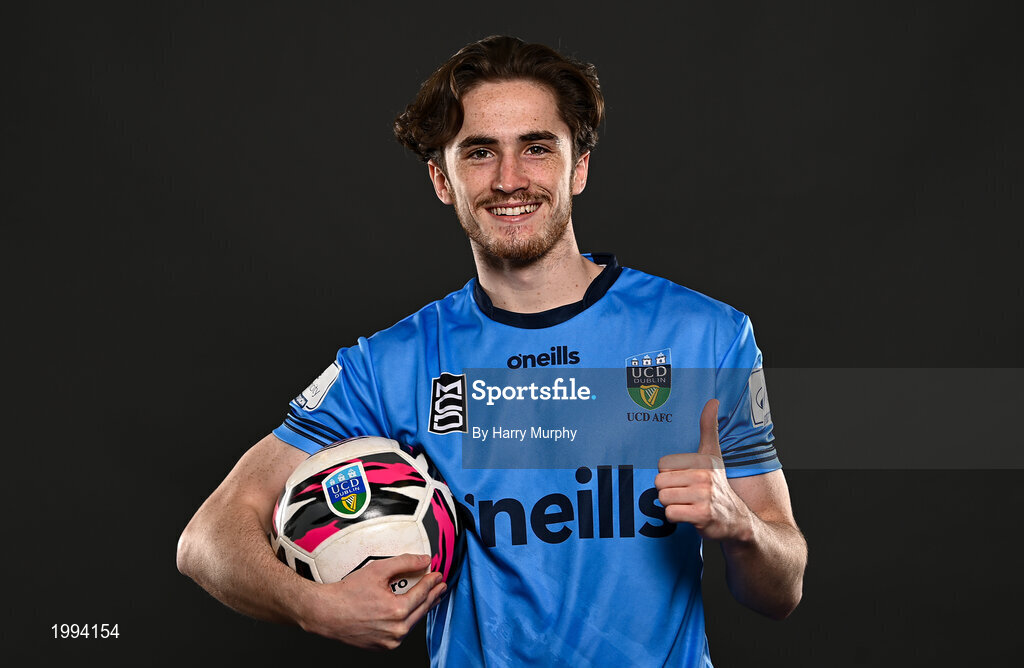 31 March 2021; Evan Farrell during a UCD AFC portrait session at UCD Belfield in Dublin. Photo by Harry Murphy/Sportsfile