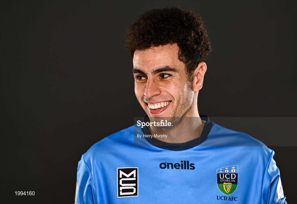 31 March 2021; Evan Osam during a UCD AFC portrait session at UCD Belfield in Dublin. Photo by Harry Murphy/Sportsfile