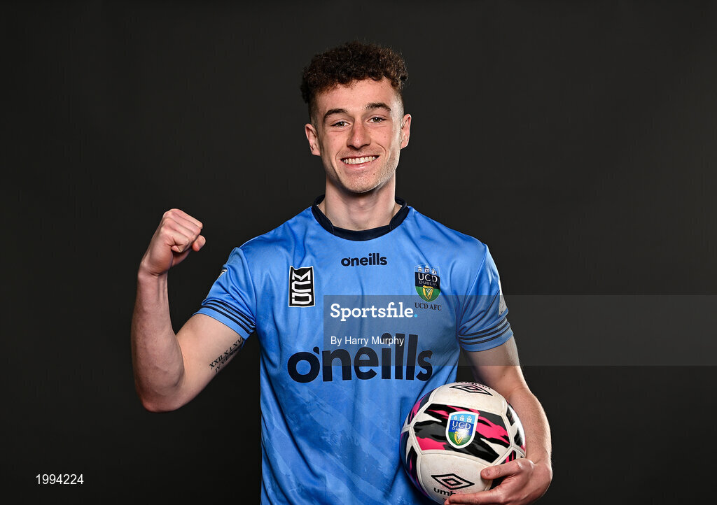 31 March 2021; Harry McEvoy during a UCD AFC portrait session at UCD Belfield in Dublin. Photo by Harry Murphy/Sportsfile