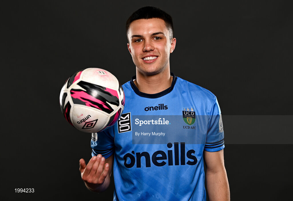 31 March 2021; Sean Brennan during a UCD AFC portrait session at UCD Belfield in Dublin. Photo by Harry Murphy/Sportsfile