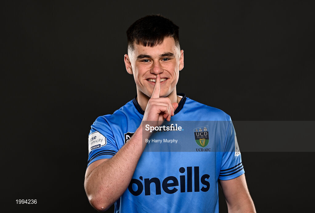 31 March 2021; Evan Weir during a UCD AFC portrait session at UCD Belfield in Dublin. Photo by Harry Murphy/Sportsfile