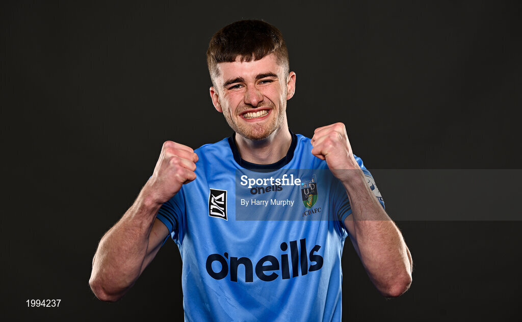 31 March 2021; Harvey O'Brien during a UCD AFC portrait session at UCD Belfield in Dublin. Photo by Harry Murphy/Sportsfile