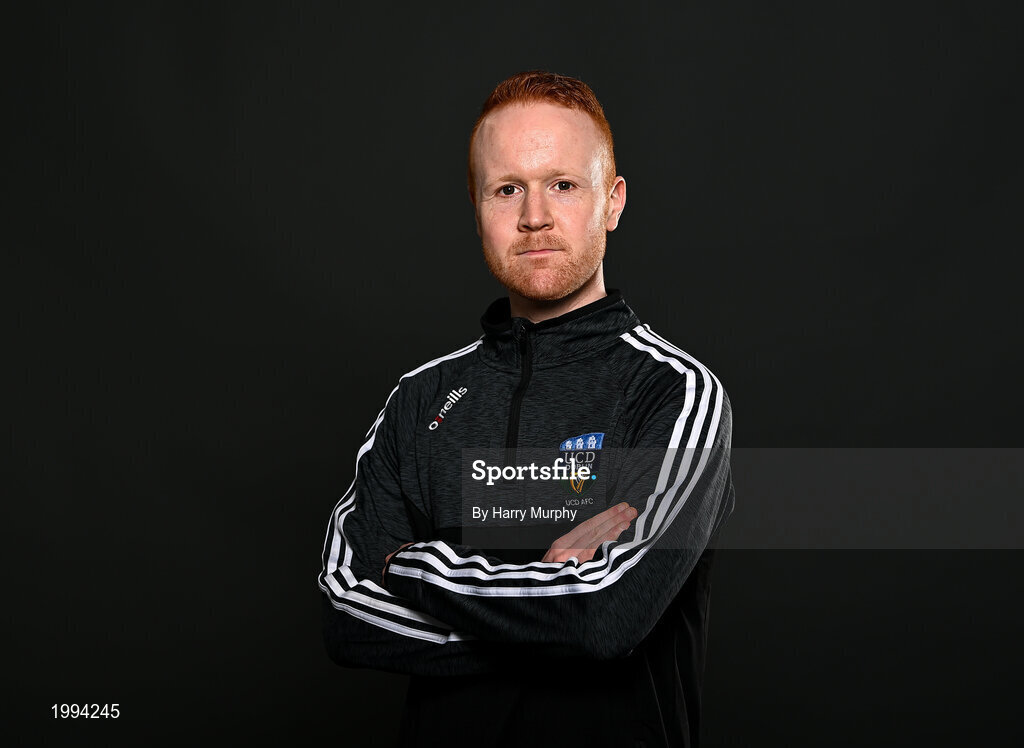 31 March 2021; Videographer Ronan O'Rourke during a UCD AFC portrait session at UCD Belfield in Dublin. Photo by Harry Murphy/Sportsfile