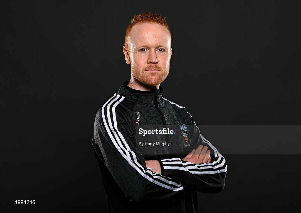 31 March 2021; Videographer Ronan O'Rourke during a UCD AFC portrait session at UCD Belfield in Dublin. Photo by Harry Murphy/Sportsfile