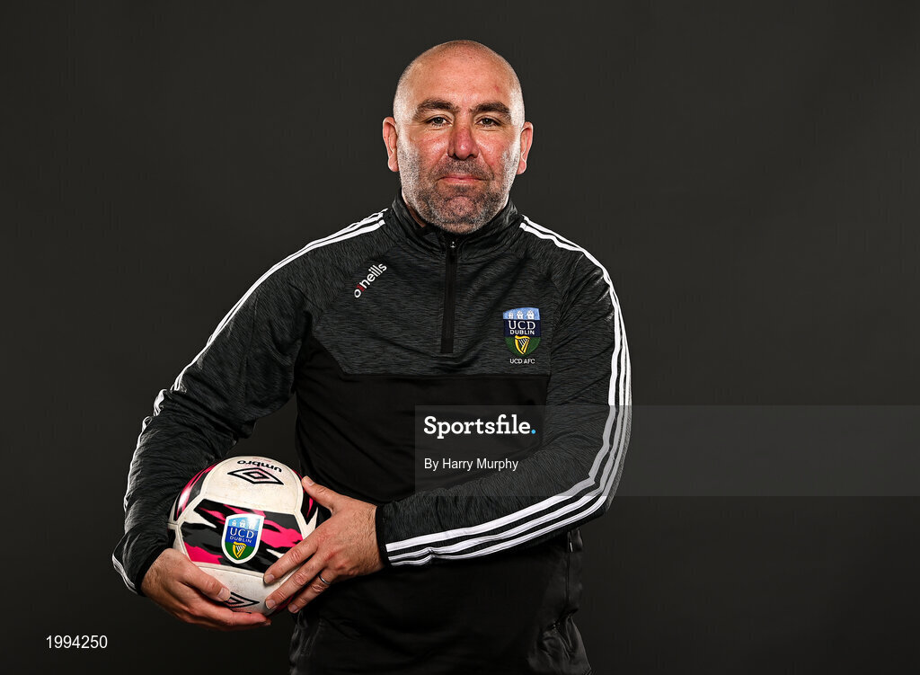 31 March 2021; Manager Andy Myler during a UCD AFC portrait session at UCD Belfield in Dublin. Photo by Harry Murphy/Sportsfile