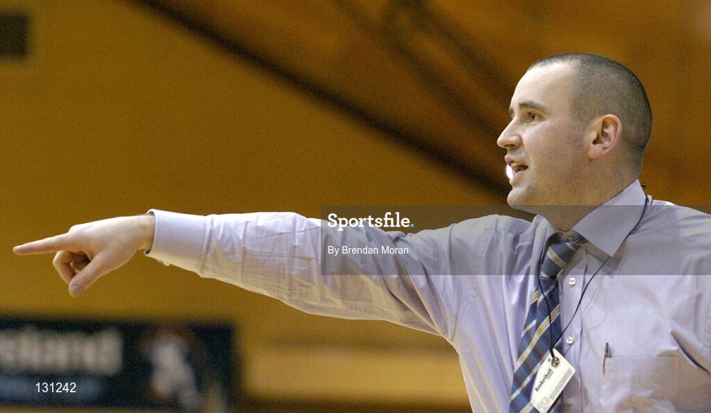 30 January 2004; James Weldon, Scruffy St. Paul's head coach. ESB National Cup 2004, Senior Women's Semi-Final, Scruffy St. Paul's v Bausch & Lomb Wildcats, The ESB Arena, Tallaght, Dublin. Picture credit; Brendan Moran / SPORTSFILE *EDI*