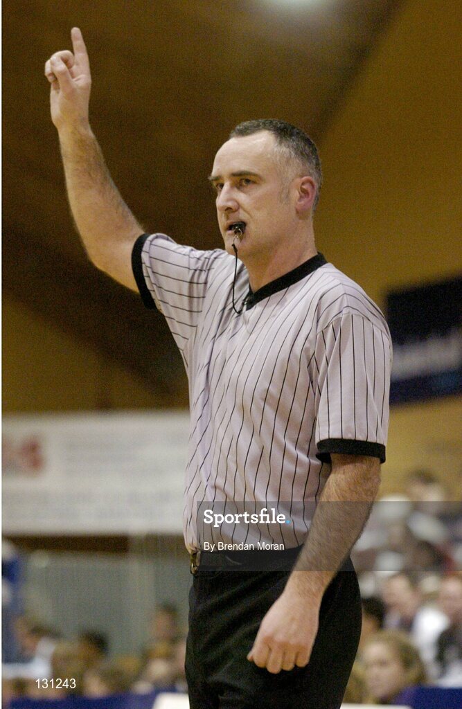 30 January 2004; Pascal Roche, Referee. ESB National Cup 2004, Senior Women's Semi-Final, Scruffy St. Paul's v Bausch & Lomb Wildcats, The ESB Arena, Tallaght, Dublin. Picture credit; Brendan Moran / SPORTSFILE *EDI*
