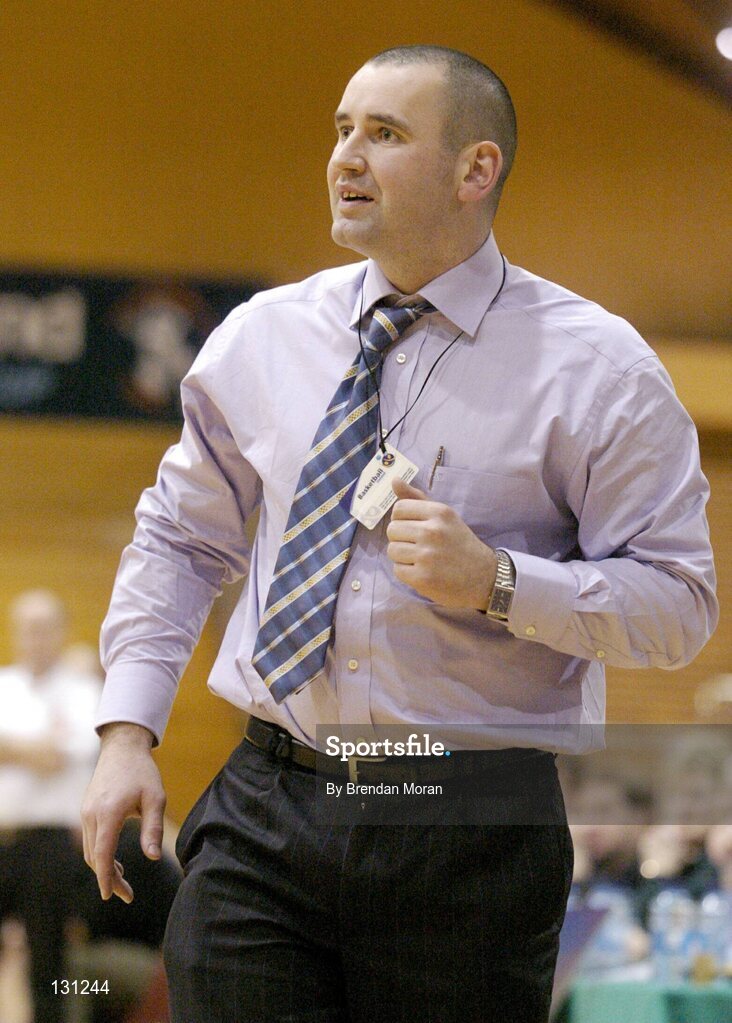 30 January 2004; James Weldon, Scruffy St. Paul's head coach. ESB National Cup 2004, Senior Women's Semi-Final, Scruffy St. Paul's v Bausch & Lomb Wildcats, The ESB Arena, Tallaght, Dublin. Picture credit; Brendan Moran / SPORTSFILE *EDI*