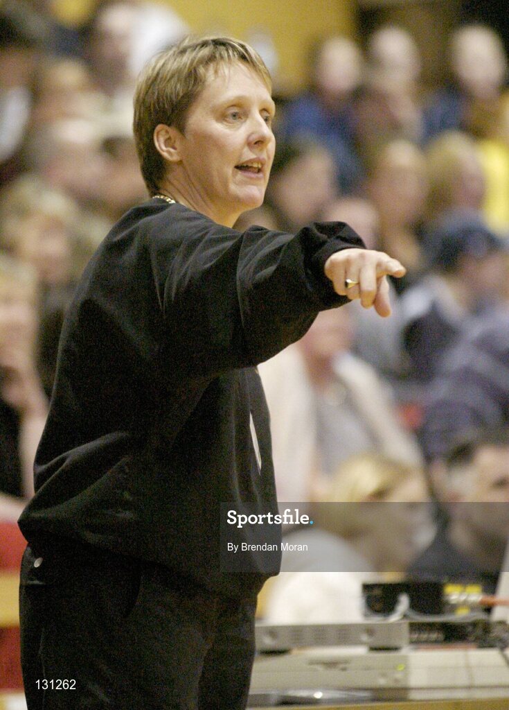 30 January 2004; Maeve Coleman, Dart Killester head coach. ESB National Cup 2004, Senior Women's Semi-Final, University of Limerick v Dart Killester, The ESB Arena, Tallaght, Dublin. Picture credit; Brendan Moran / SPORTSFILE *EDI*