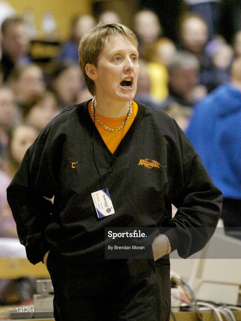 30 January 2004; Maeve Coleman, Dart Killester head coach. ESB National Cup 2004, Senior Women's Semi-Final, University of Limerick v Dart Killester, The ESB Arena, Tallaght, Dublin. Picture credit; Brendan Moran / SPORTSFILE *EDI*