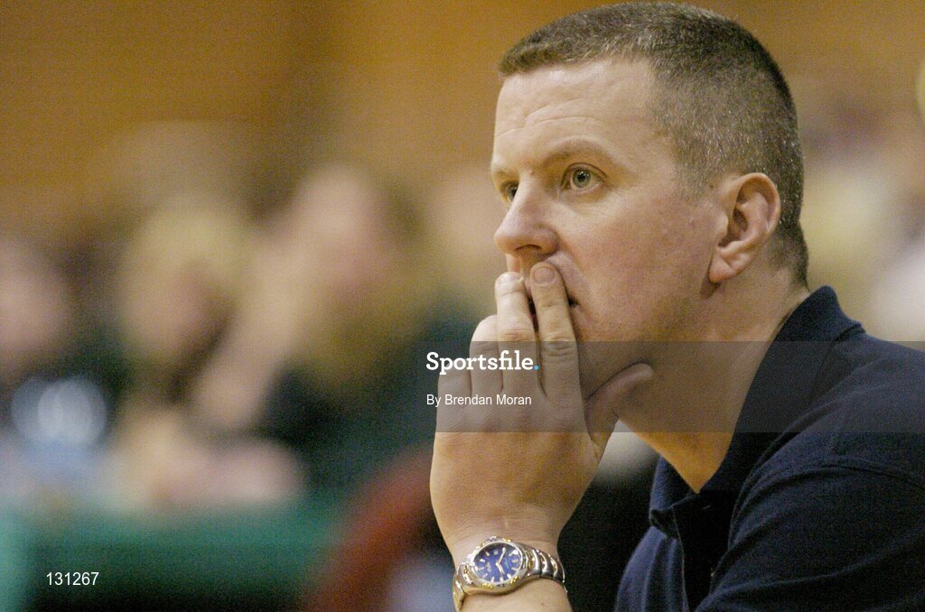 30 January 2004; Tony Hehir, University of Limerick head coach. ESB National Cup 2004, Senior Women's Semi-Final, University of Limerick v Dart Killester, The ESB Arena, Tallaght, Dublin. Picture credit; Brendan Moran / SPORTSFILE *EDI*
