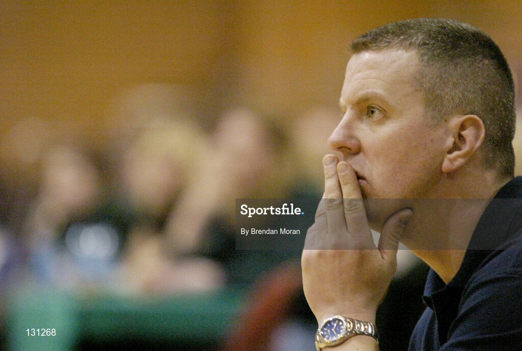 30 January 2004; Tony Hehir, University of Limerick head coach. ESB National Cup 2004, Senior Women's Semi-Final, University of Limerick v Dart Killester, The ESB Arena, Tallaght, Dublin. Picture credit; Brendan Moran / SPORTSFILE *EDI*