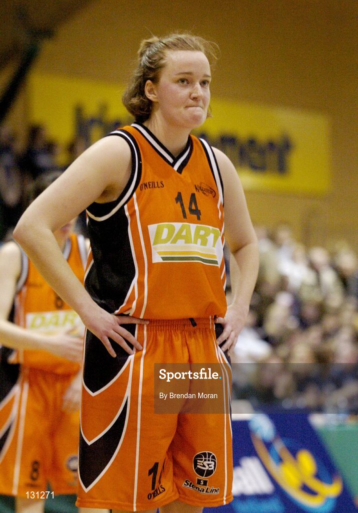 30 January 2004; Gillian Morris, Dart Killester. ESB National Cup 2004, Senior Women's Semi-Final, University of Limerick v Dart Killester, The ESB Arena, Tallaght, Dublin. Picture credit; Brendan Moran / SPORTSFILE *EDI*