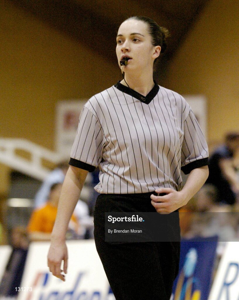 30 January 2004; Anita O'Sullivan, Referee. ESB National Cup 2004, Senior Women's Semi-Final, University of Limerick v Dart Killester, The ESB Arena, Tallaght, Dublin. Picture credit; Brendan Moran / SPORTSFILE *EDI*