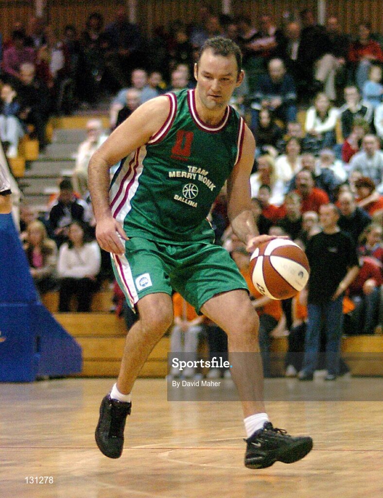 31 January 2004; Liam McHale, Team Merry Monk, Ballina. ESB National Cup 2004, Senior Men's Semi-Final, Mardyke UCC Demons v Team Monk, Ballina, The ESB Arena, Tallaght, Dublin. Picture credit; David Maher / SPORTSFILE *EDI*