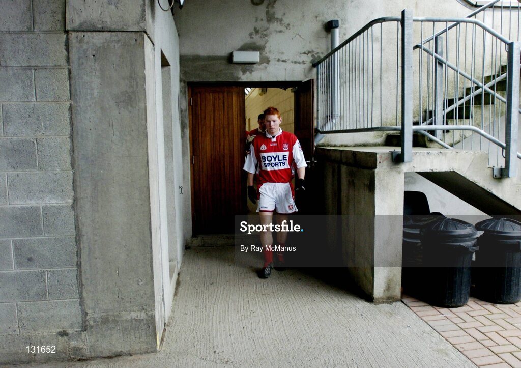 4 January 2004; Andrew Rogan, Louth, leads the team onto the pitch before the match. O'Byrne Cup, Westmeath v Louth, Cusack Park, Mullingar, Co. Westmeath. Picture credit; Ray McManus / SPORTSFILE *EDI*