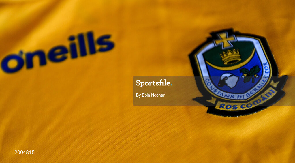 2 May 2021; A detailed view of the Roscommon jersey before a Roscommon football squad portrait session at Dr Hyde Park in Roscommon. Photo by Eóin Noonan/Sportsfile