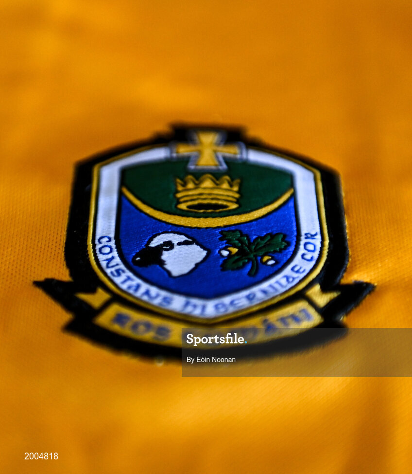 2 May 2021; A detailed view of the Roscommon jersey before a Roscommon football squad portrait session at Dr Hyde Park in Roscommon. Photo by Eóin Noonan/Sportsfile