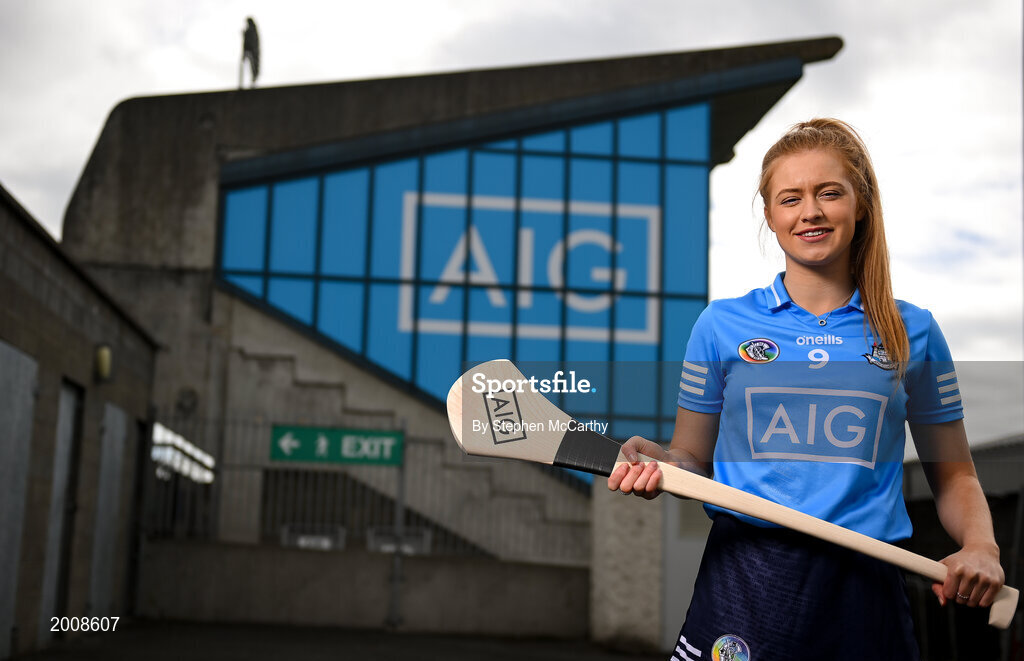 12 May 2021; Dublin camogie player Leah Butler at Parnell Park, in Dublin, to support the roll-out of ‘AIG BoxClever’ insurance for young drivers across Ireland. BoxClever is an innovative proposition that promotes and rewards safe driving that can help secure lower car insurance premiums. For a quote go to www.aig.ie/box. Photo by Stephen McCarthy/Sportsfile