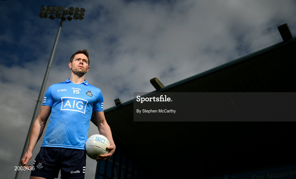 12 May 2021; Dublin footballer Dean Rock at Parnell Park, in Dublin, to support the roll-out of ‘AIG BoxClever’ insurance for young drivers across Ireland. BoxClever is an innovative proposition that promotes and rewards safe driving that can help secure lower car insurance premiums. For a quote go to www.aig.ie/box. Photo by Stephen McCarthy/Sportsfile