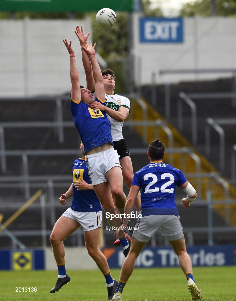 22 May 2021; Conal Kennedy of Tipperary in action against Podge O'Toole of Wicklow during the Allianz Football League Division 3 South Round 2 match between Tipperary and Wicklow at Semple Stadium in Thurles, Tipperary. Photo by Ray McManus/Sportsfile