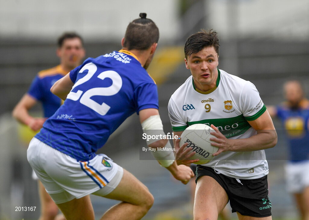 22 May 2021; Conal Kennedy of Tipperary in action against Dave Devereux of Wicklow during the Allianz Football League Division 3 South Round 2 match between Tipperary and Wicklow at Semple Stadium in Thurles, Tipperary. Photo by Ray McManus/Sportsfile