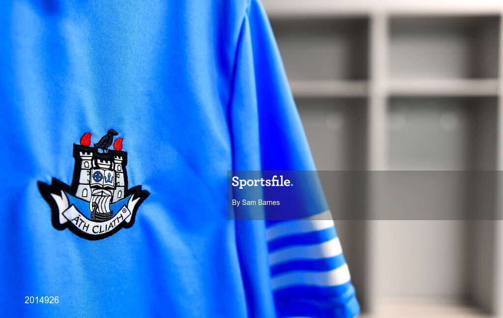 27 May 2021; A general view of the county crest on a jersey during a Dublin hurling squad portrait session at Abbottstown GAA Centre on the Sport Ireland Campus in Blanchardstown, Dublin. Photo by Sam Barnes/Sportsfile