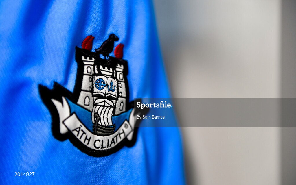 27 May 2021; A general view of the county crest on a jersey during a Dublin hurling squad portrait session at Abbottstown GAA Centre on the Sport Ireland Campus in Blanchardstown, Dublin. Photo by Sam Barnes/Sportsfile