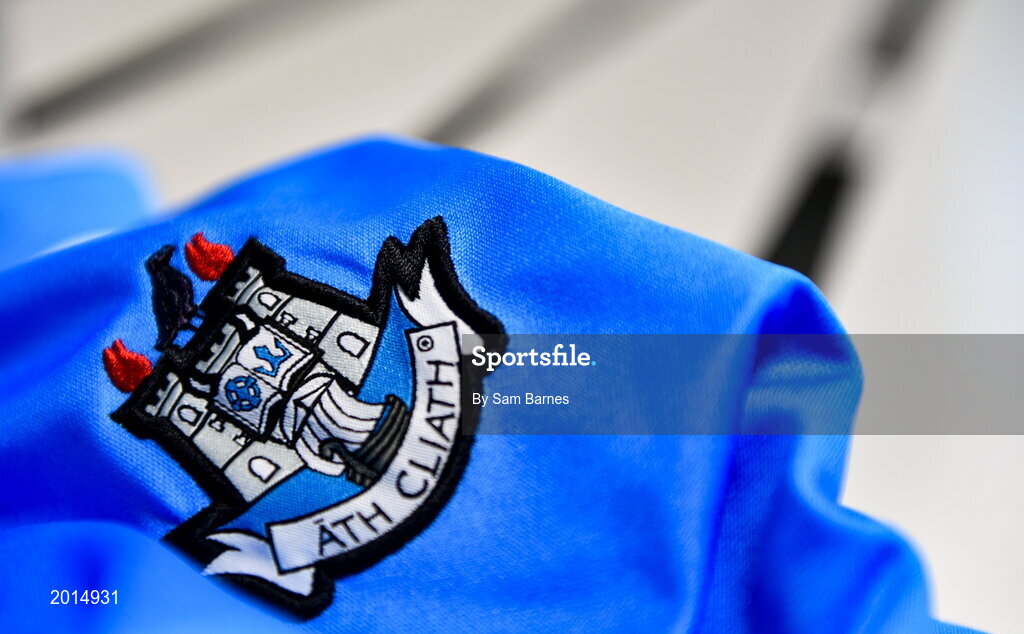 27 May 2021; A general view of the county crest on a jersey during a Dublin hurling squad portrait session at Abbottstown GAA Centre on the Sport Ireland Campus in Blanchardstown, Dublin. Photo by Sam Barnes/Sportsfile