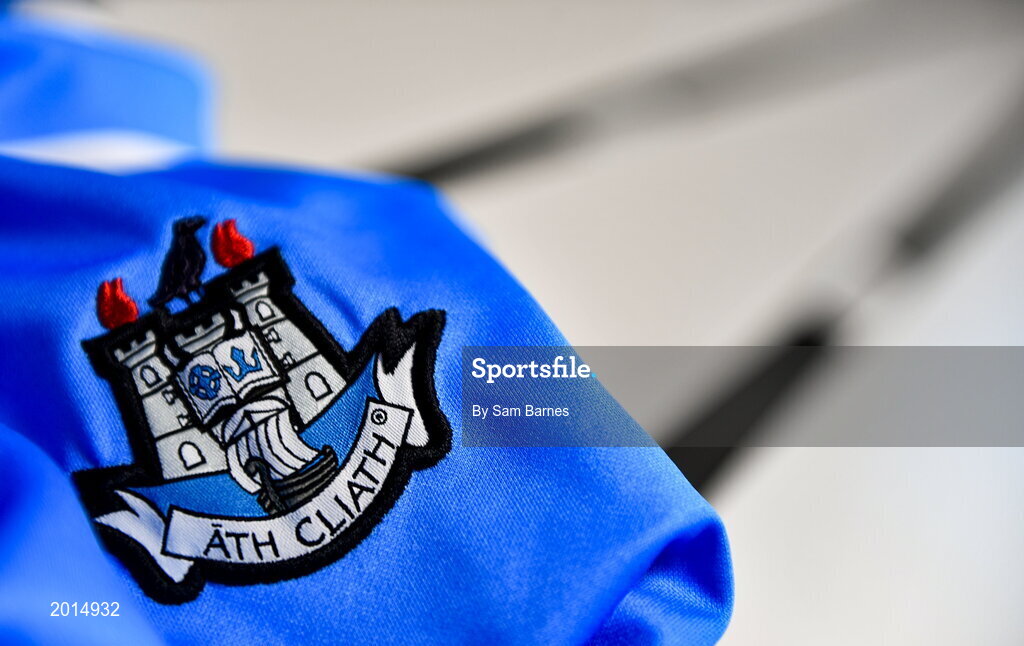 27 May 2021; A general view of the county crest on a jersey during a Dublin hurling squad portrait session at Abbottstown GAA Centre on the Sport Ireland Campus in Blanchardstown, Dublin. Photo by Sam Barnes/Sportsfile