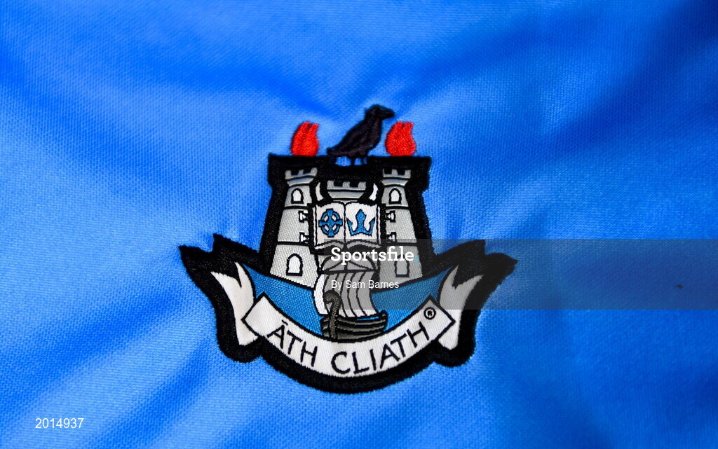 27 May 2021; A general view of the county crest on a jersey during a Dublin hurling squad portrait session at Abbottstown GAA Centre on the Sport Ireland Campus in Blanchardstown, Dublin. Photo by Sam Barnes/Sportsfile