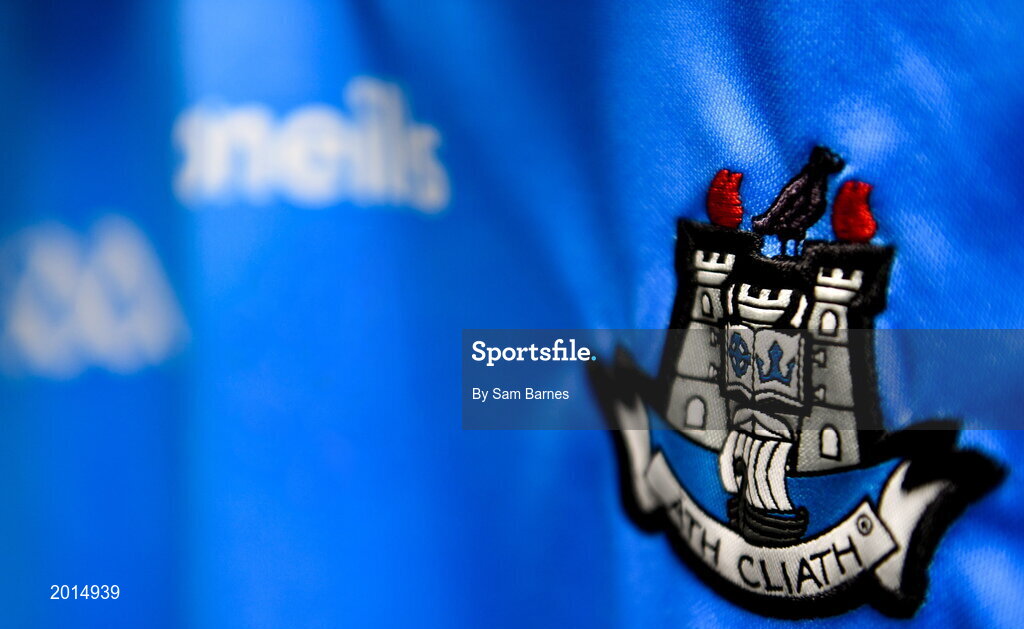 27 May 2021; A general view of the county crest on a jersey during a Dublin hurling squad portrait session at Abbottstown GAA Centre on the Sport Ireland Campus in Blanchardstown, Dublin. Photo by Sam Barnes/Sportsfile