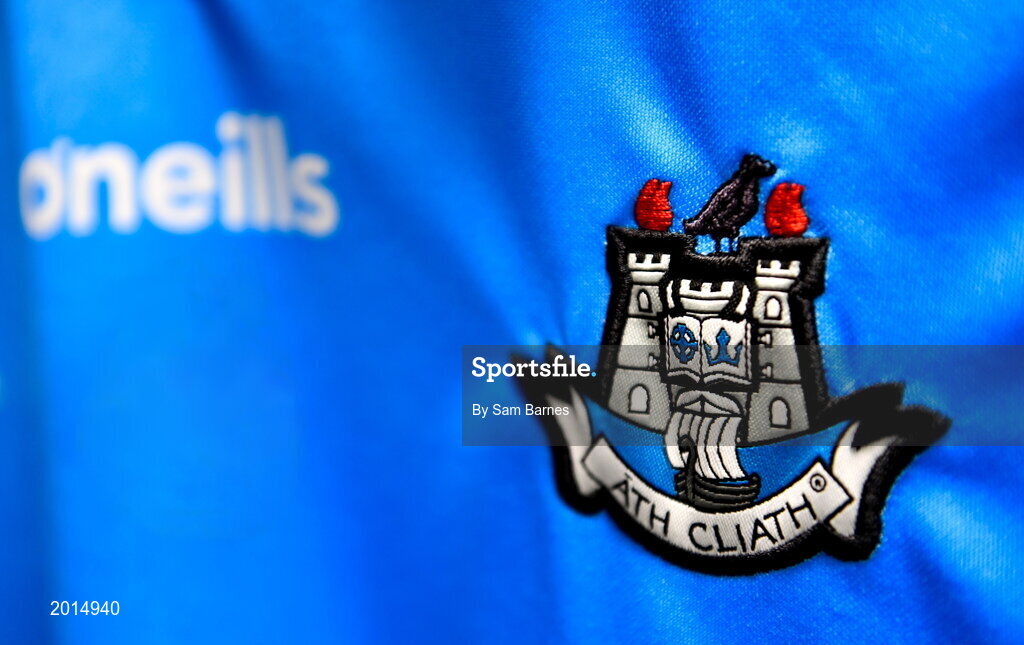 27 May 2021; A general view of the county crest on a jersey during a Dublin hurling squad portrait session at Abbottstown GAA Centre on the Sport Ireland Campus in Blanchardstown, Dublin. Photo by Sam Barnes/Sportsfile