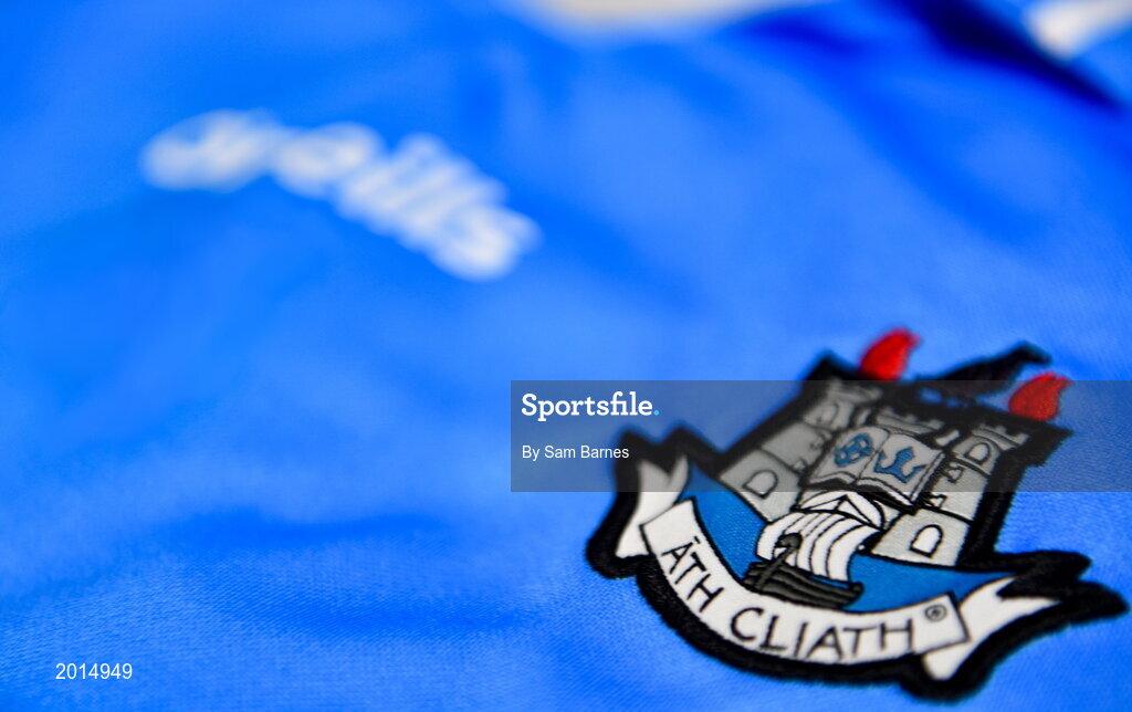 27 May 2021; A general view of the county crest on a jersey during a Dublin hurling squad portrait session at Abbottstown GAA Centre on the Sport Ireland Campus in Blanchardstown, Dublin. Photo by Sam Barnes/Sportsfile