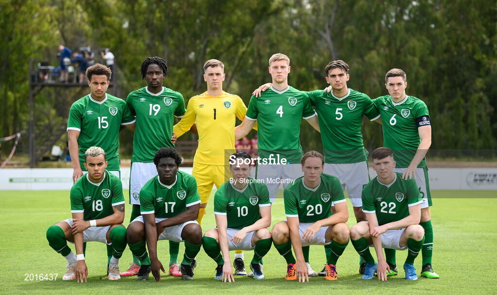 30 May 2021; The Republic of Ireland team before the U21 international friendly match between Switzerland and Republic of Ireland at Dama de Noche Football Centre in Marbella, Spain. Photo by Stephen McCarthy/Sportsfile