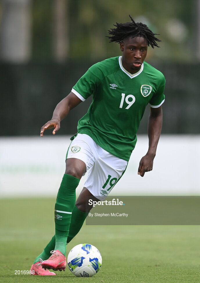 30 May 2021; Joshua Kayode of Republic of Ireland during the U21 international friendly match between Switzerland and Republic of Ireland at Dama de Noche Football Centre in Marbella, Spain. Photo by Stephen McCarthy/Sportsfile