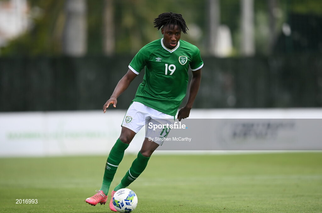 30 May 2021; Joshua Kayode of Republic of Ireland during the U21 international friendly match between Switzerland and Republic of Ireland at Dama de Noche Football Centre in Marbella, Spain. Photo by Stephen McCarthy/Sportsfile