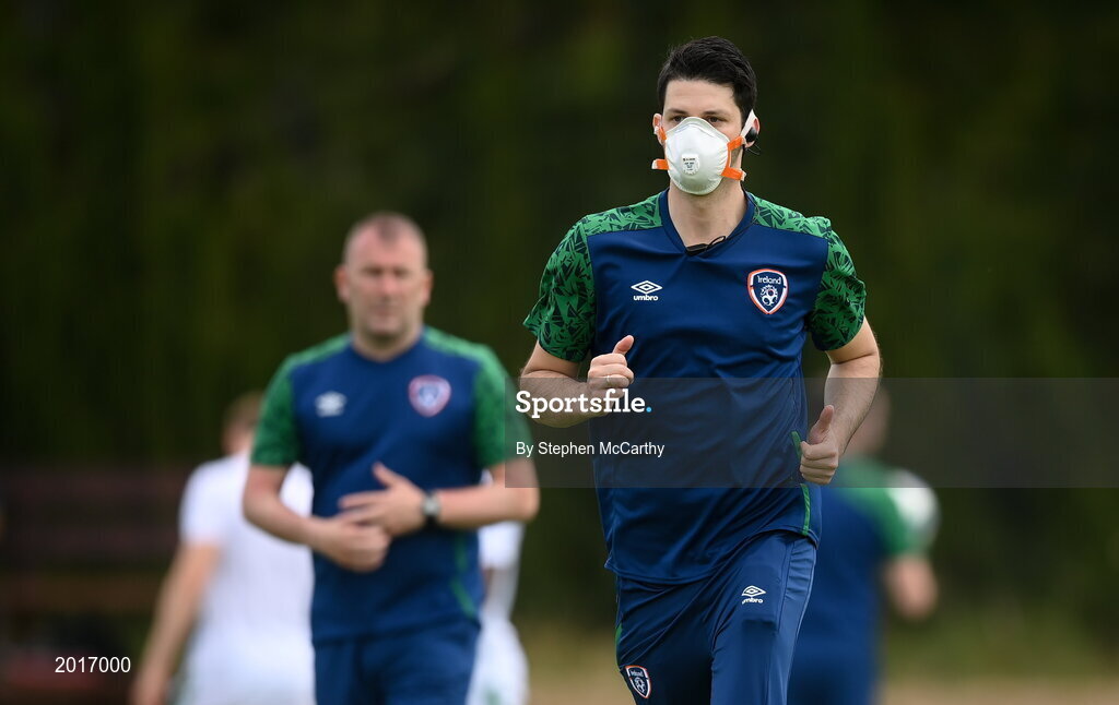 30 May 2021; Republic of Ireland physiotherapist Glauber Barduzzi during the U21 international friendly match between Switzerland and Republic of Ireland at Dama de Noche Football Centre in Marbella, Spain. Photo by Stephen McCarthy/Sportsfile