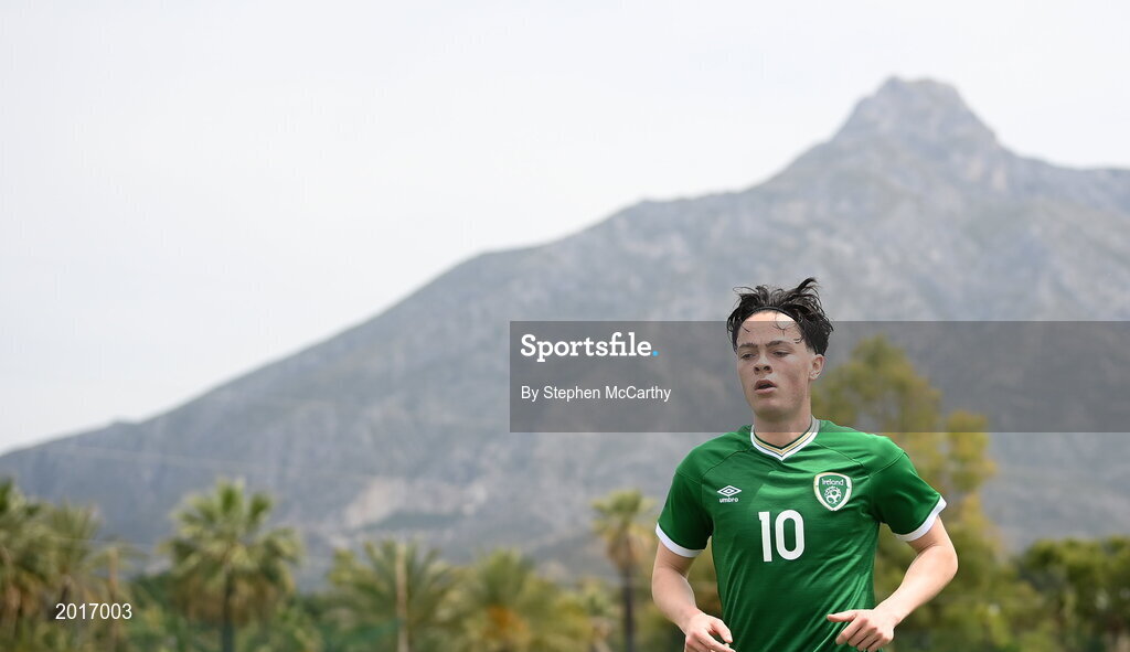30 May 2021; Louie Watson of Republic of Ireland during the U21 international friendly match between Switzerland and Republic of Ireland at Dama de Noche Football Centre in Marbella, Spain. Photo by Stephen McCarthy/Sportsfile