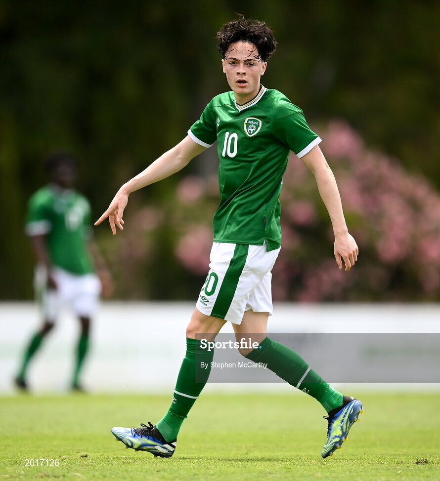 30 May 2021; Louie Watson of Republic of Ireland during the U21 international friendly match between Switzerland and Republic of Ireland at Dama de Noche Football Centre in Marbella, Spain. Photo by Stephen McCarthy/Sportsfile