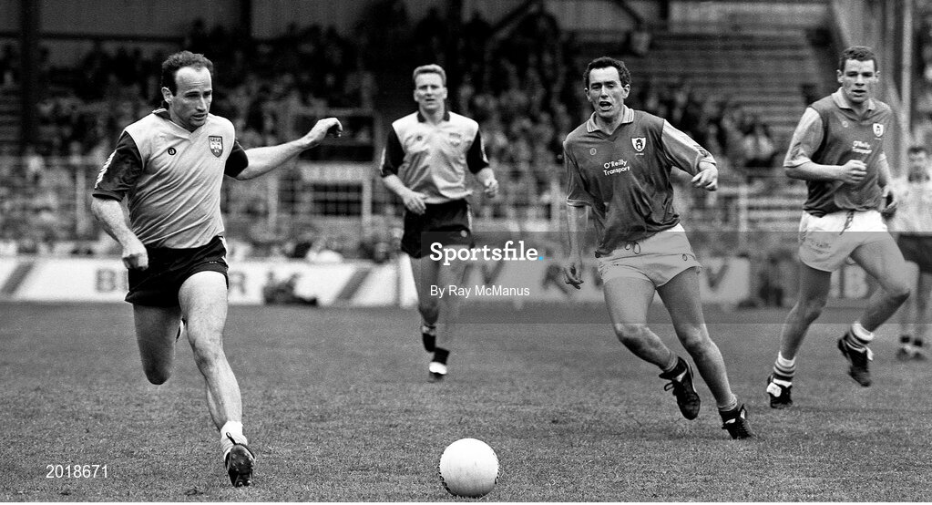 2 June 1991; Tommy Carr of Dublin, left, in action against Brian Stafford of Meath during the Leinster Senior Football Championship Preliminary Round match between Dublin and Meath at Croke Park in Dublin. Photo by Ray McManus/Sportsfile