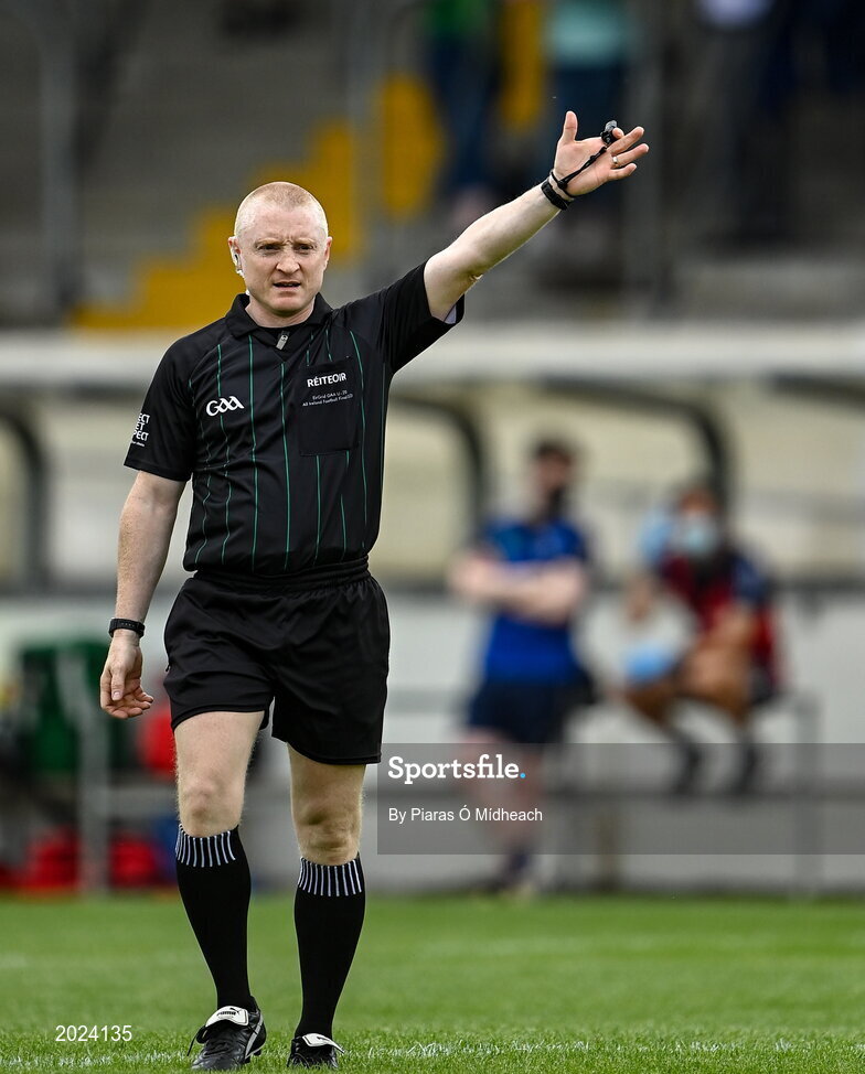 13 June 2021; Referee Barry Cassidy during the Allianz Football League Division 2 semi-final match between Kildare and Meath at St Conleth's Park in Newbridge, Kildare. Photo by Piaras Ó Mídheach/Sportsfile