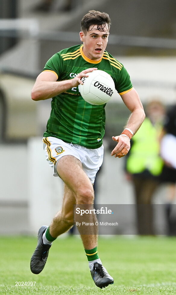 13 June 2021; Ethan Devine of Meath during the Allianz Football League Division 2 semi-final match between Kildare and Meath at St Conleth's Park in Newbridge, Kildare. Photo by Piaras Ó Mídheach/Sportsfile