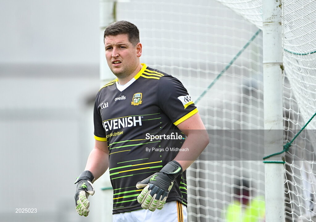 13 June 2021; Meath goalkeeper Andrew Colgan during the Allianz Football League Division 2 semi-final match between Kildare and Meath at St Conleth's Park in Newbridge, Kildare. Photo by Piaras Ó Mídheach/Sportsfile