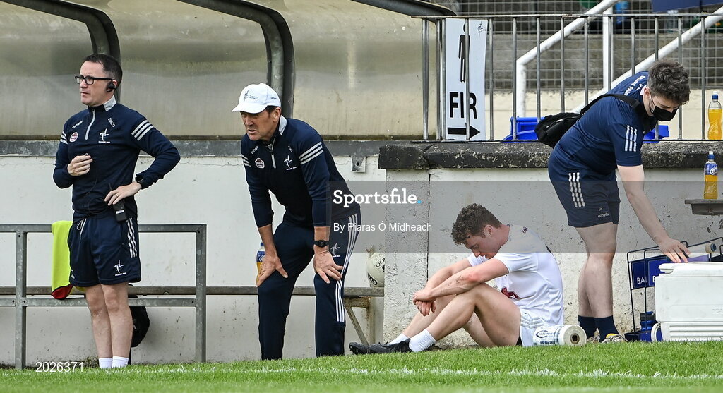 13 June 2021; Jimmy Hyland of Kildare after he was substituted in the first half during the Allianz Football League Division 2 semi-final match between Kildare and Meath at St Conleth's Park in Newbridge, Kildare. Photo by Piaras Ó Mídheach/Sportsfile