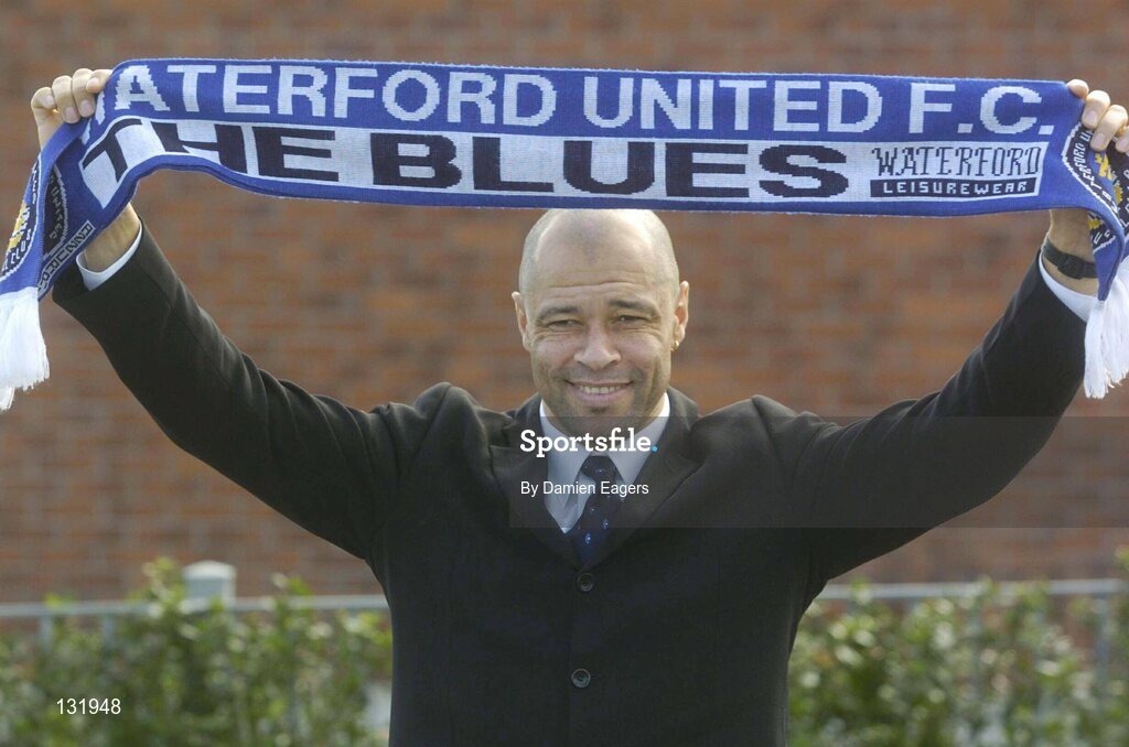 14 February 2004; Paul McGrath pictured after a press conference to introduce him as the new Director of Football and Development at Waterford United, Woodlands Hotel, Waterford. Picture credit; Damien Eagers / SPORTSFILE *EDI*